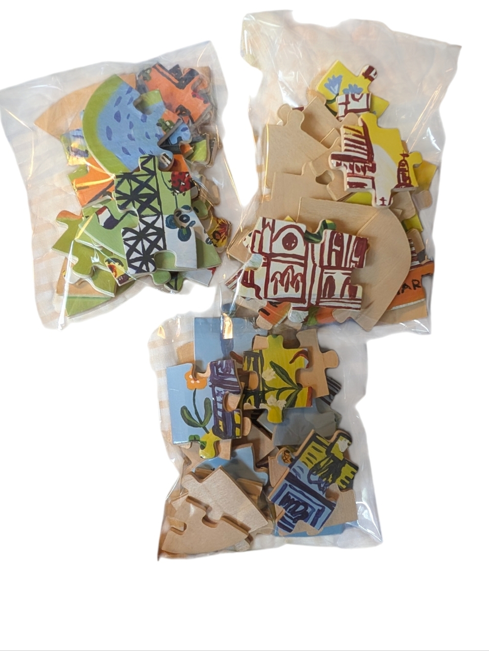 Vilac x Nathalie Lété Paris Wooden Puzzle Set Anthropologie Eiffel Tower RARE - Picture 8 of 8